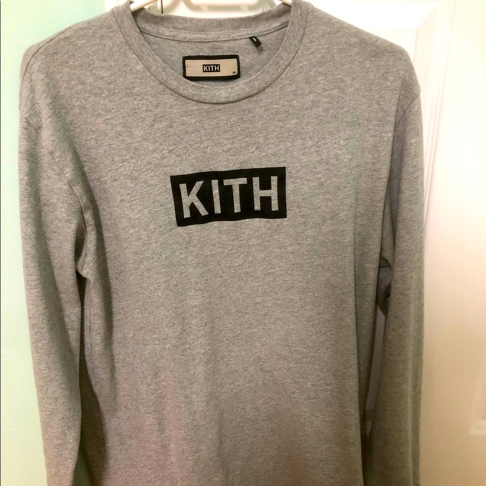 Kith Grey long sleeve with BLACK Kith logo